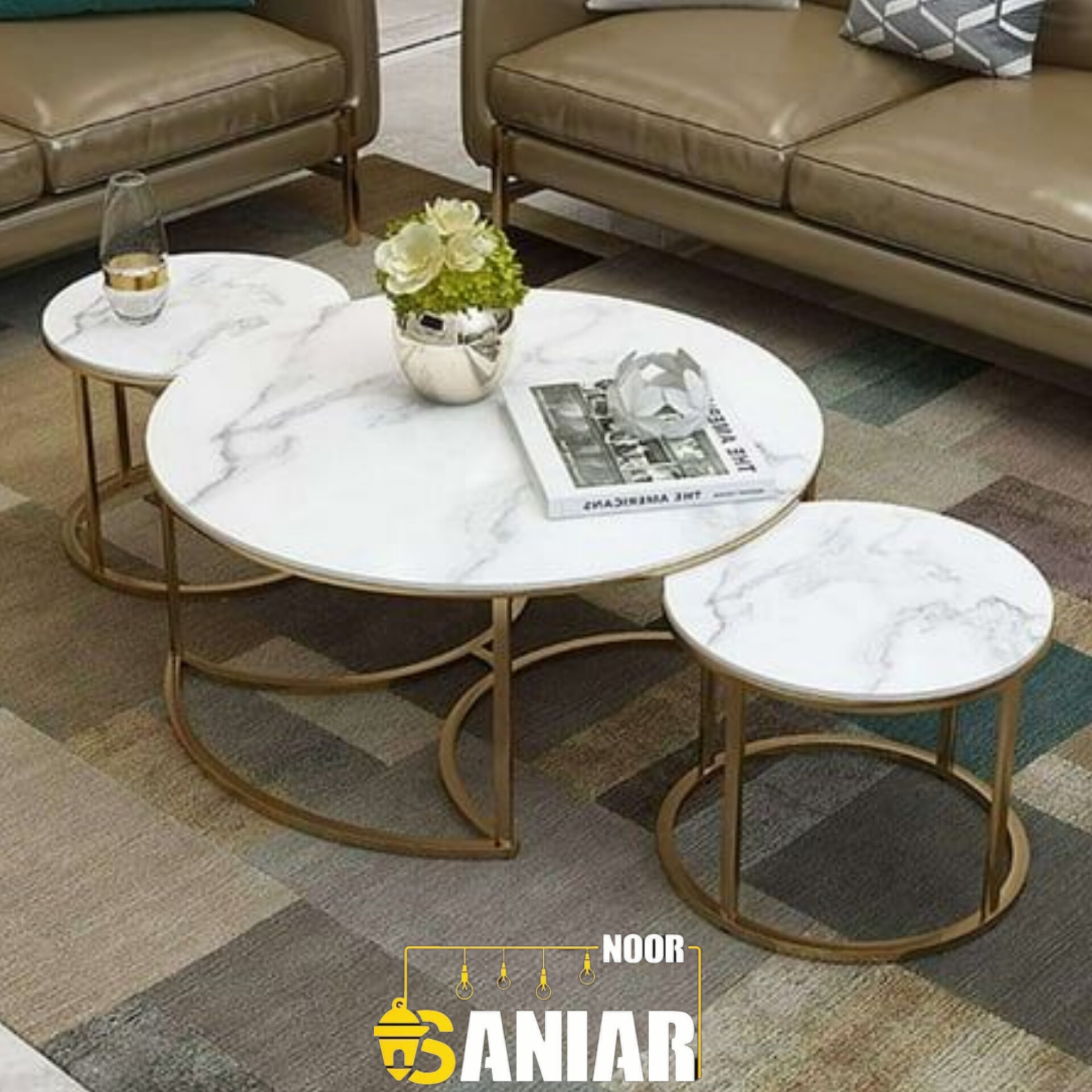 میز عسلی مدرن – پایه فلزی و صفحه مقاوم