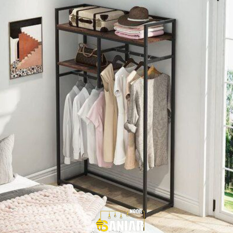 رگال لباس فلزی با طراحی ساده و شیک، مناسب فضاهای امروزی و دکوراسیون مینیمال.