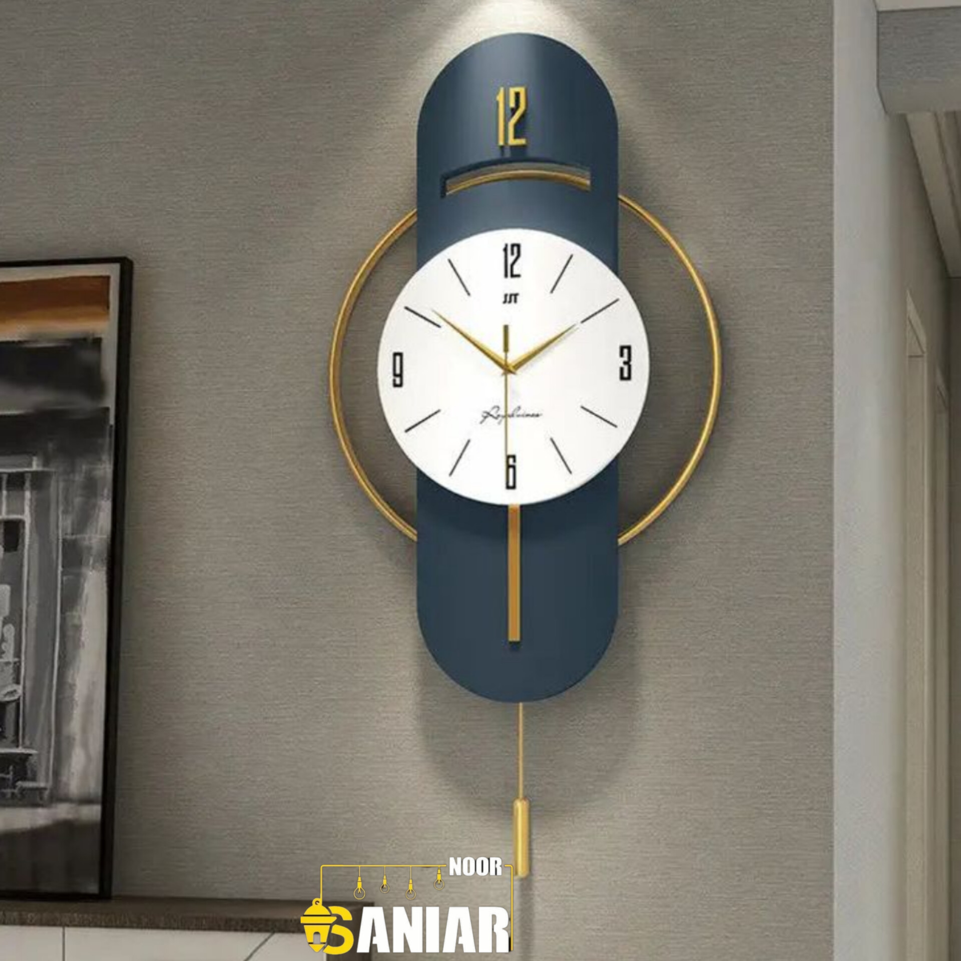 ساعت دیواری چوب و فلز دکوراتیو