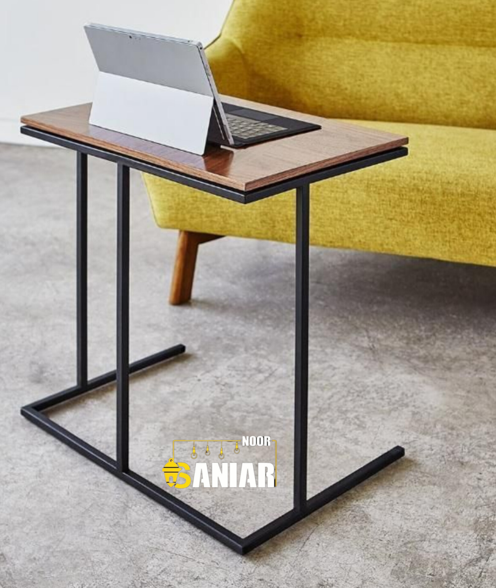 میز عسلی فلزی کنار مبل | مناسب لپ‌تاپ و فضاهای مدرن