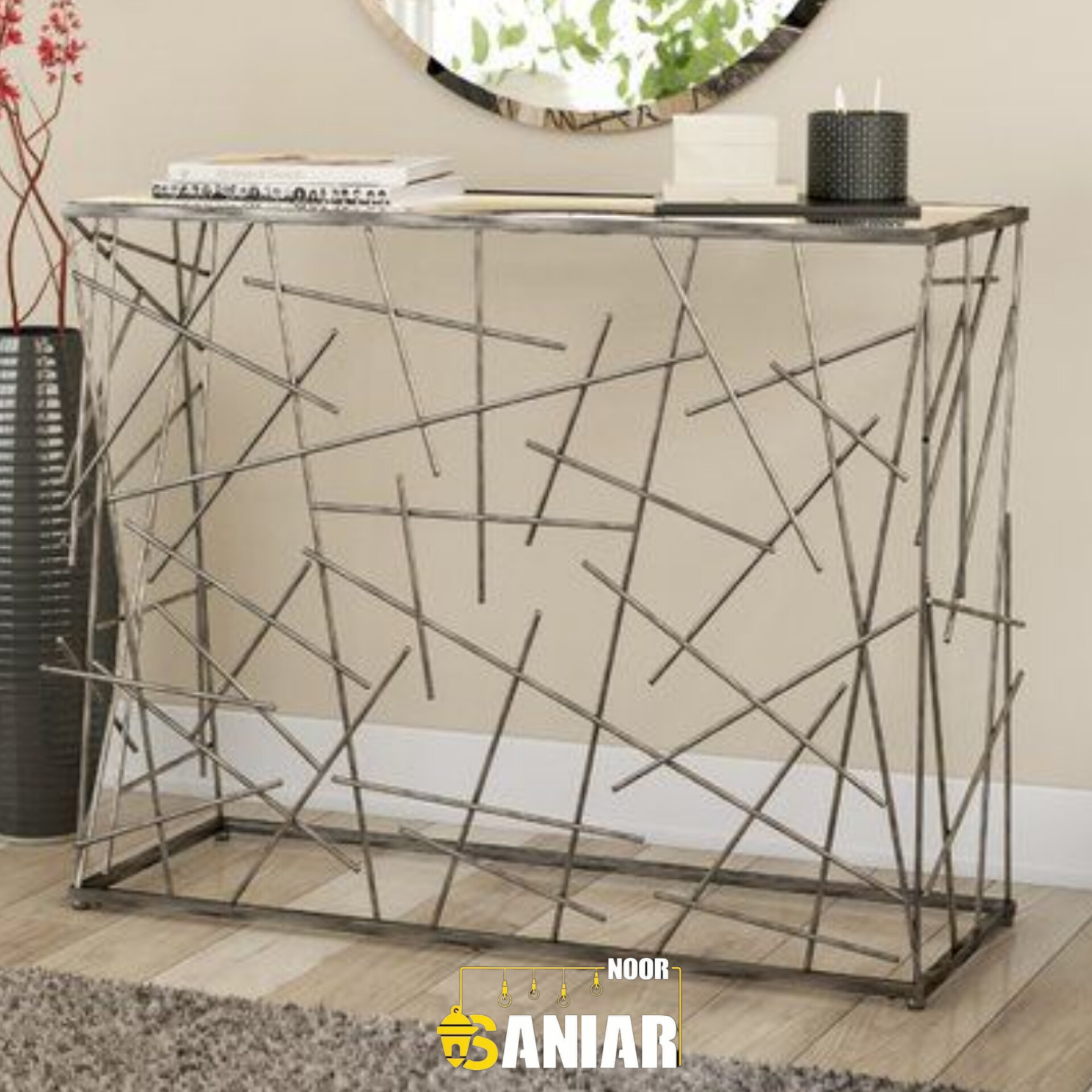 میز کنسول فلزی با رویه MDF
