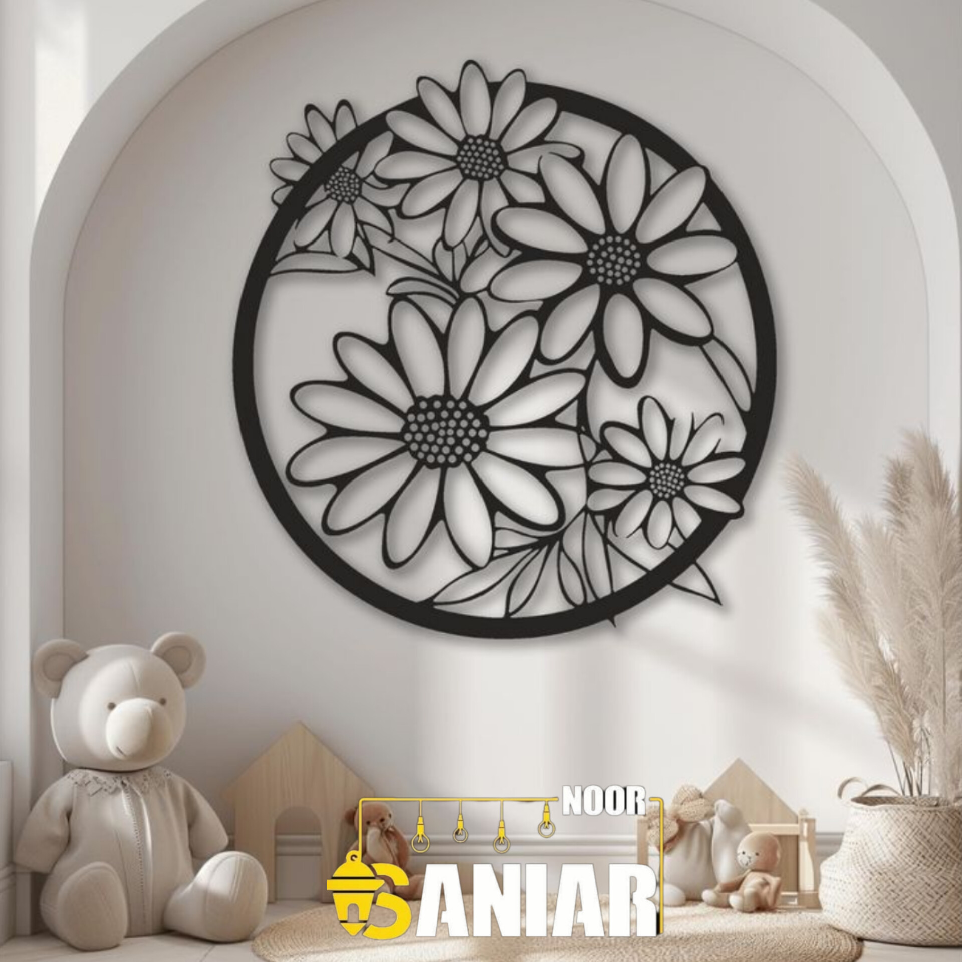 تابلو لیزری دیواری دایره‌ای تک