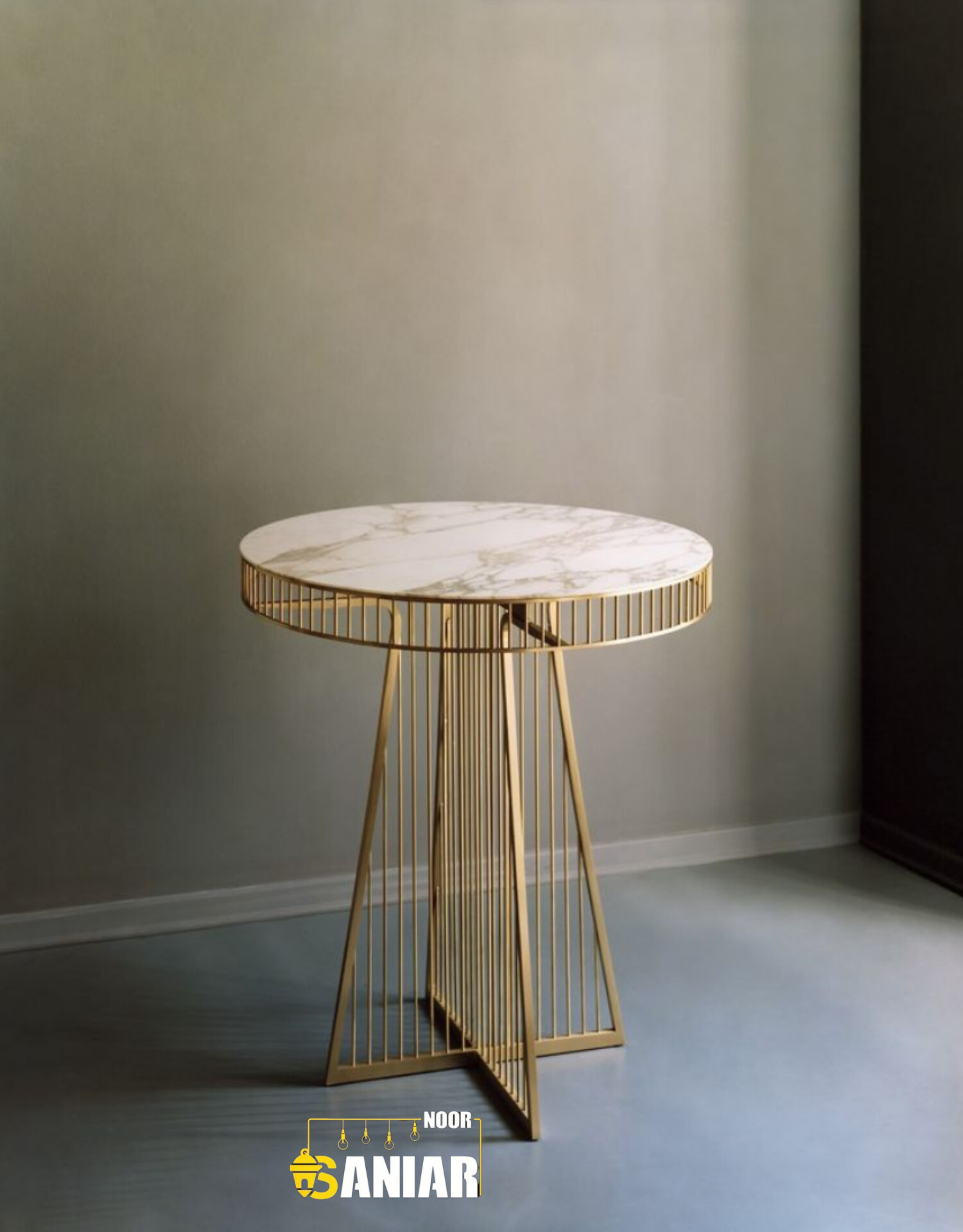 میز عسلی مدرن فلزی | طراحی ساده و کاربردی برای کنار مبل