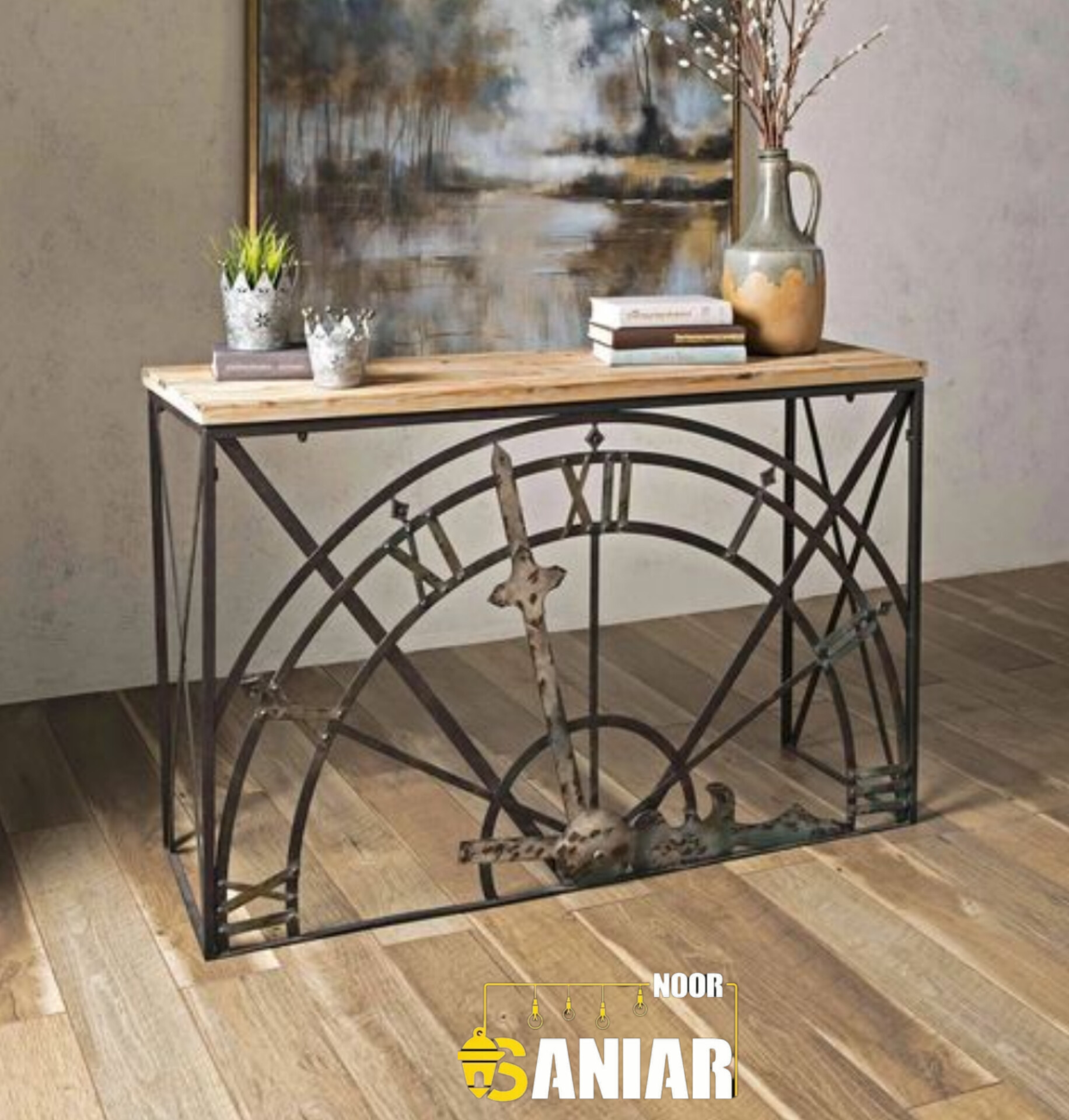 میز کنسول فلزی با رویه MDF | طراحی مدرن و کاربردی