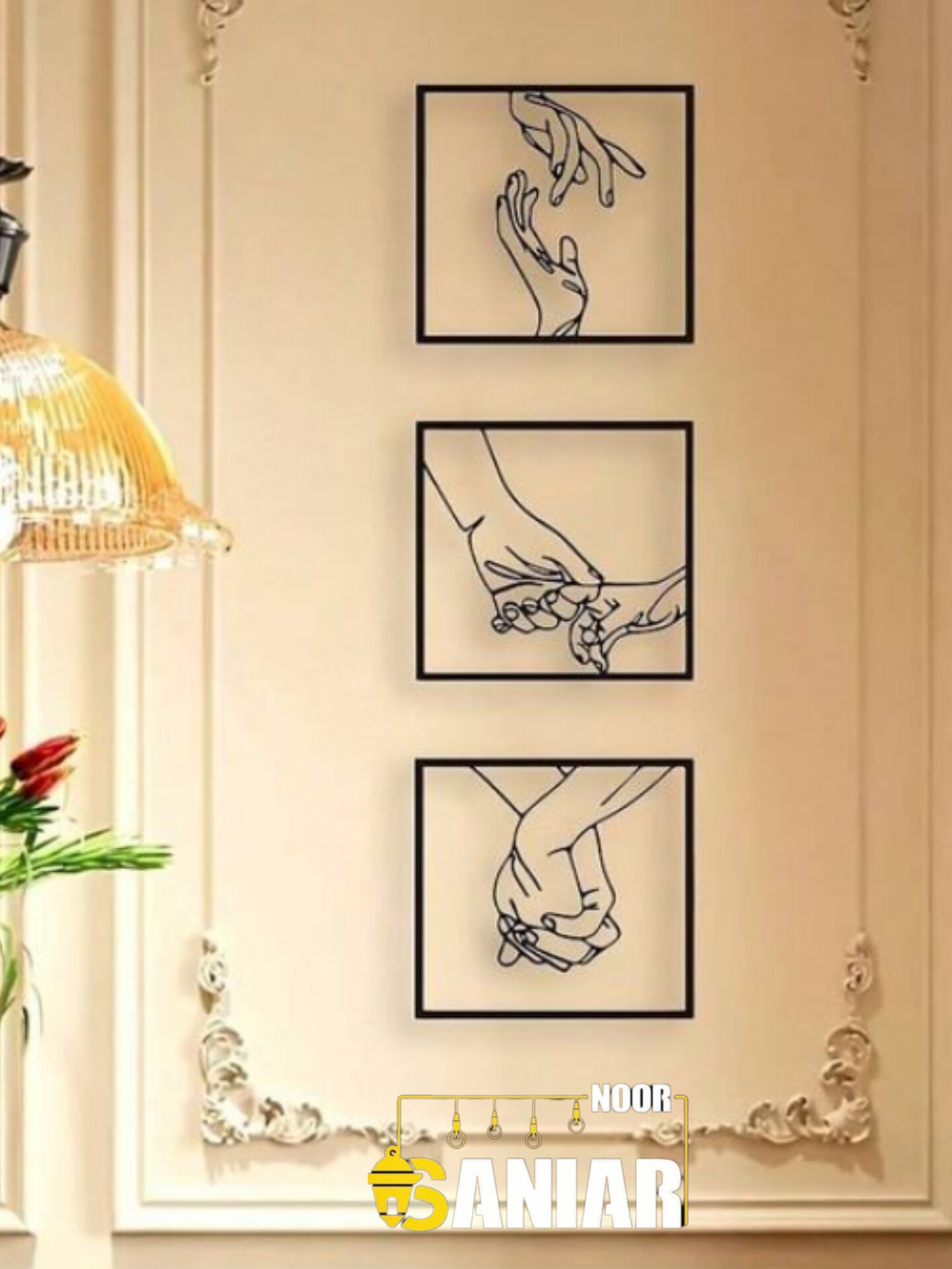 ست تابلو دیواری فلزی لیزری سه‌تکه
