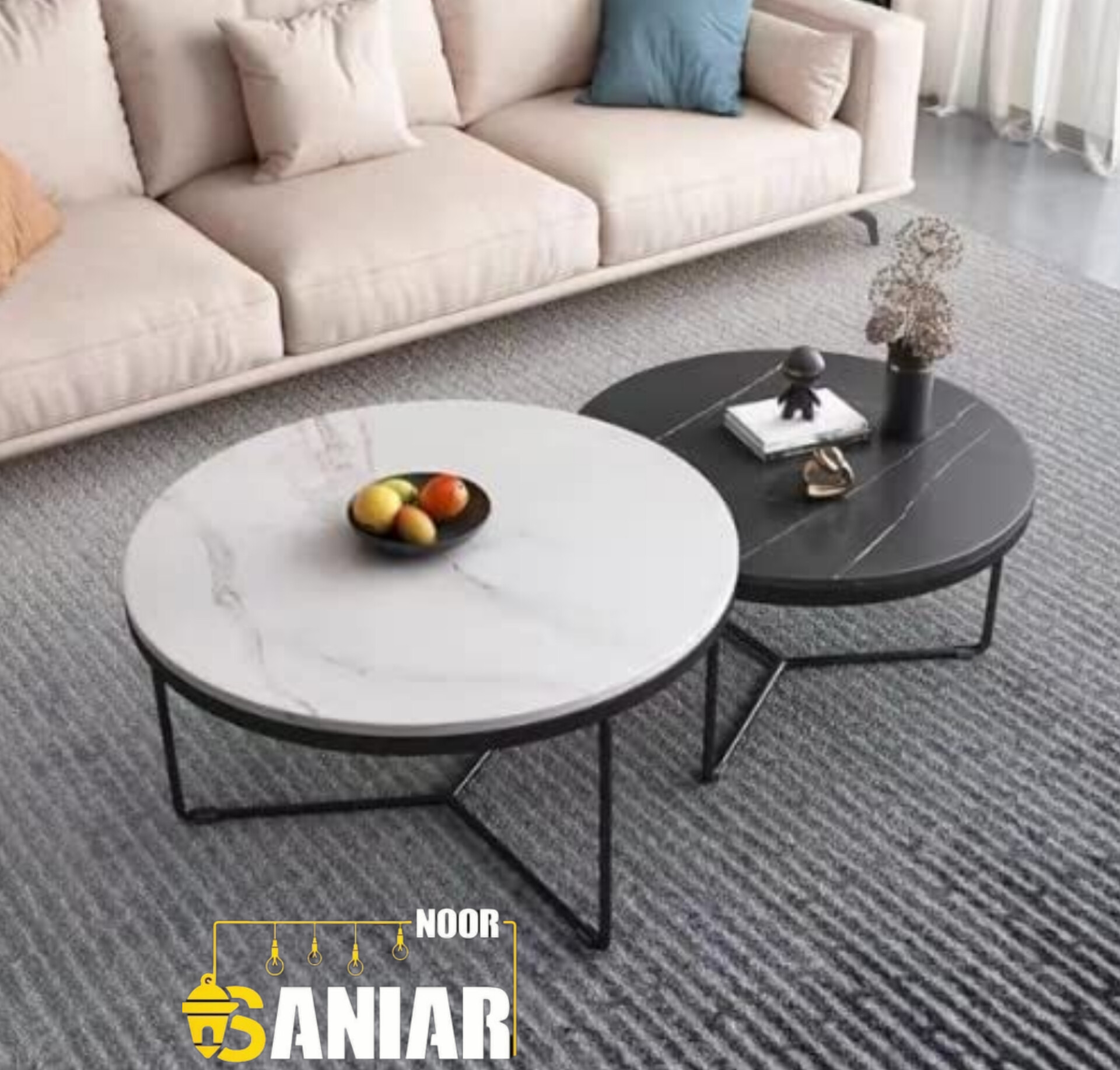 میز عسلی دو تیکه گردمینیمال