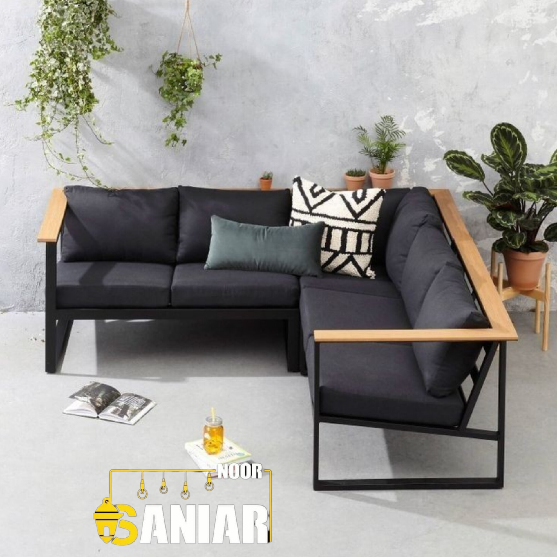 مبل با طراحی ال |مناسب برای ویلا،باغ،دکوراسیون لوکس،دفترکار