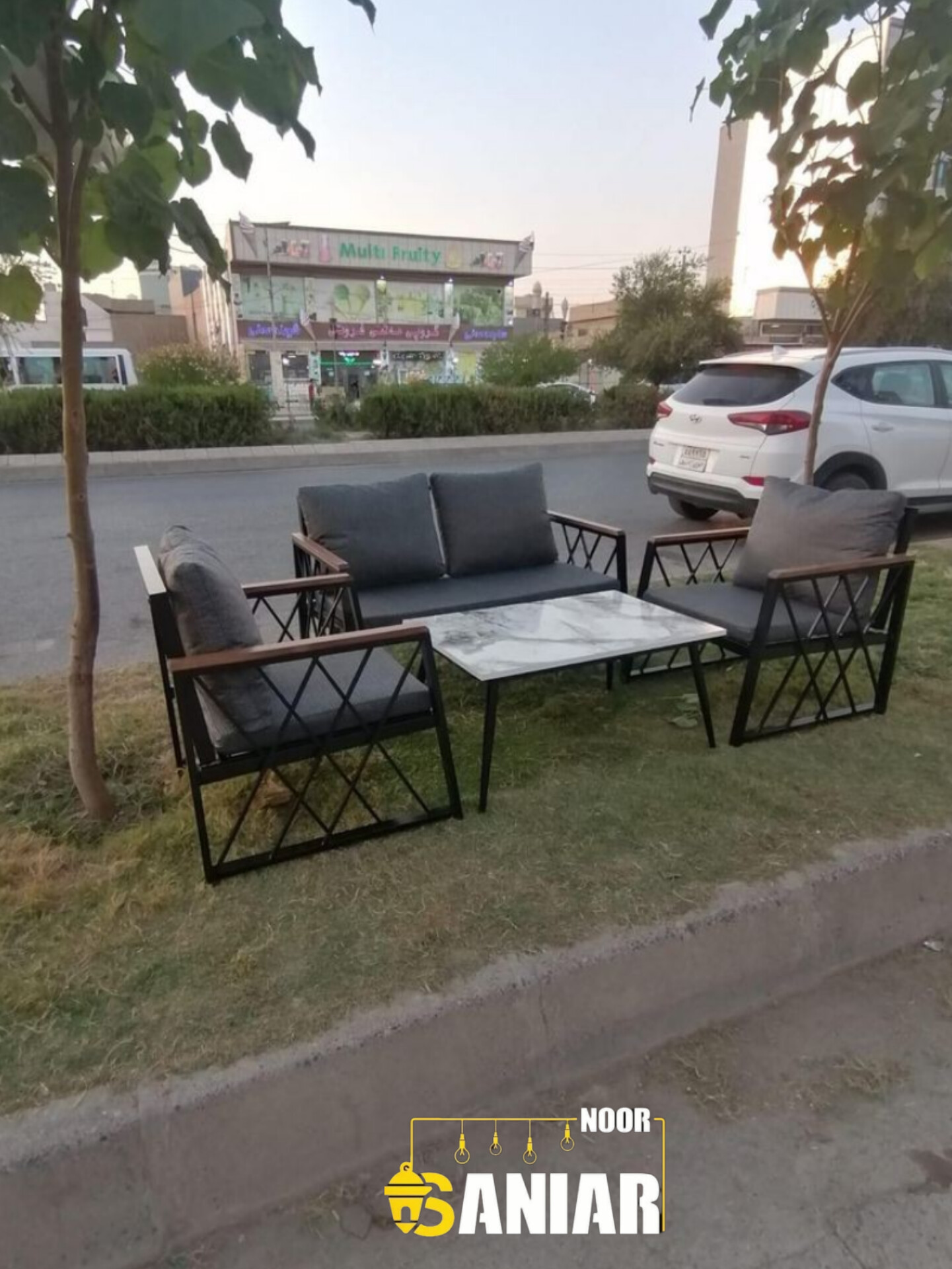 ست مبل چهارنفره مدرن فلزی(با میزعسلی مدرن)