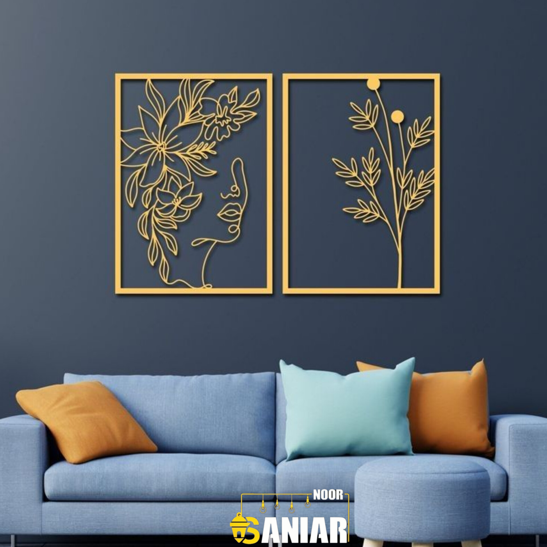 ست ۲ عددی تابلو دکوراتیو لاین‌آرت طرح \