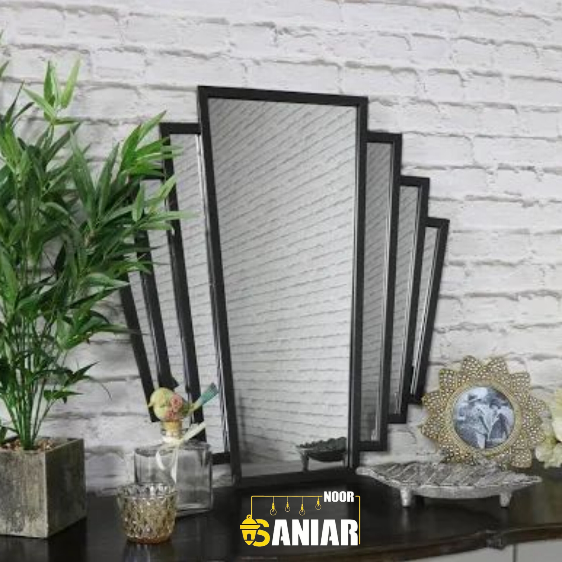 آینه کنسول فلزی چندتکه | طراحی مدرن و دکوراتیو