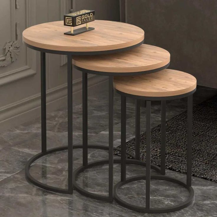 میز عسلی مینیمال سه تیکه M703