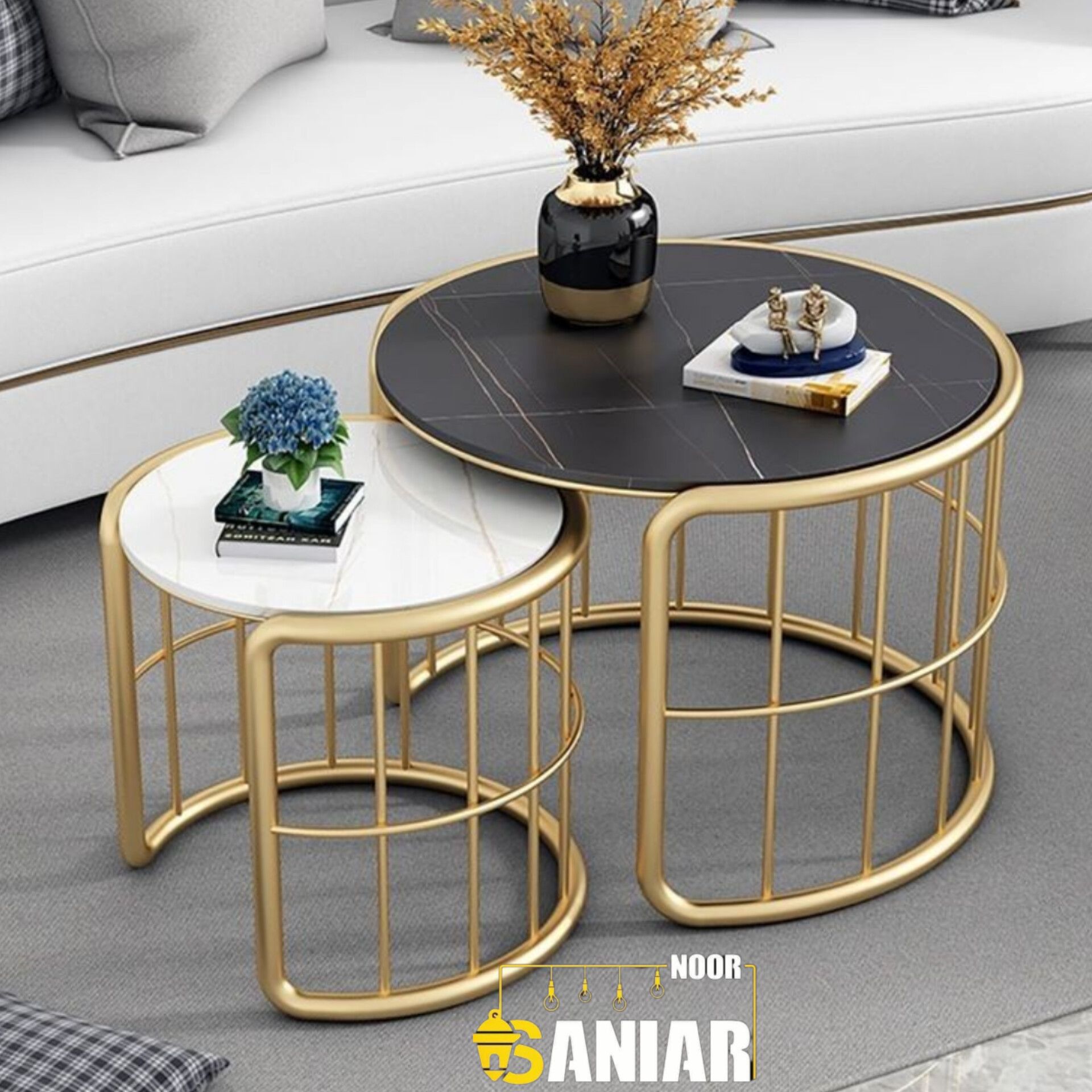 میز عسلی گرد دو تیکه با رویه ی MDF(M709)