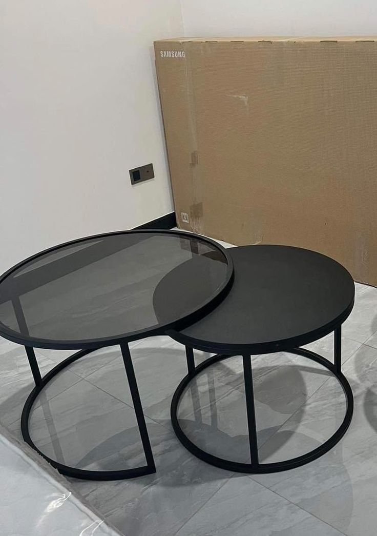 میز عسلی دو تیکه با رویه mdfوشیشه (M710)