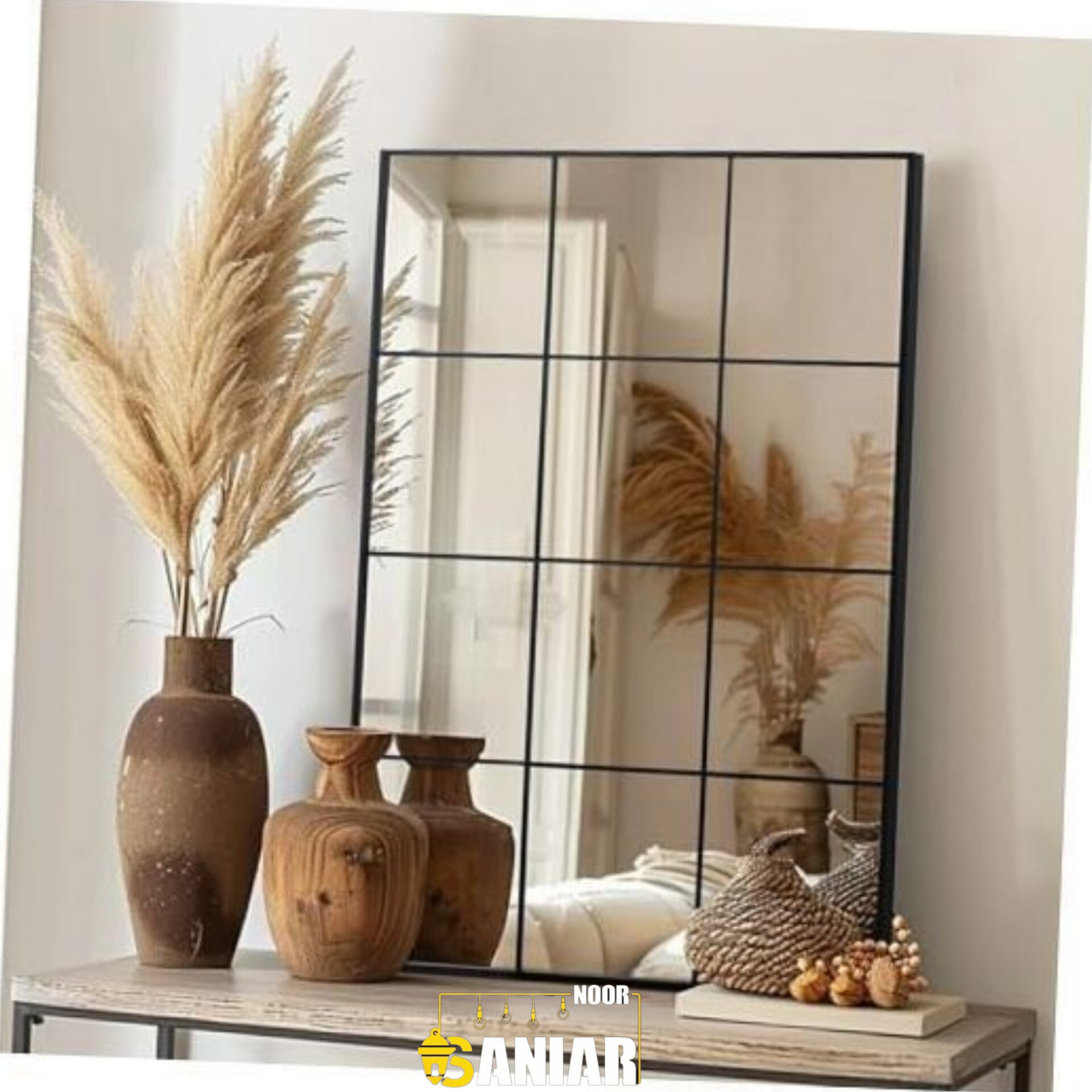 آینه دیواری کنسول پنجره ای( فریم آینه قیمت آینه کسر شده )