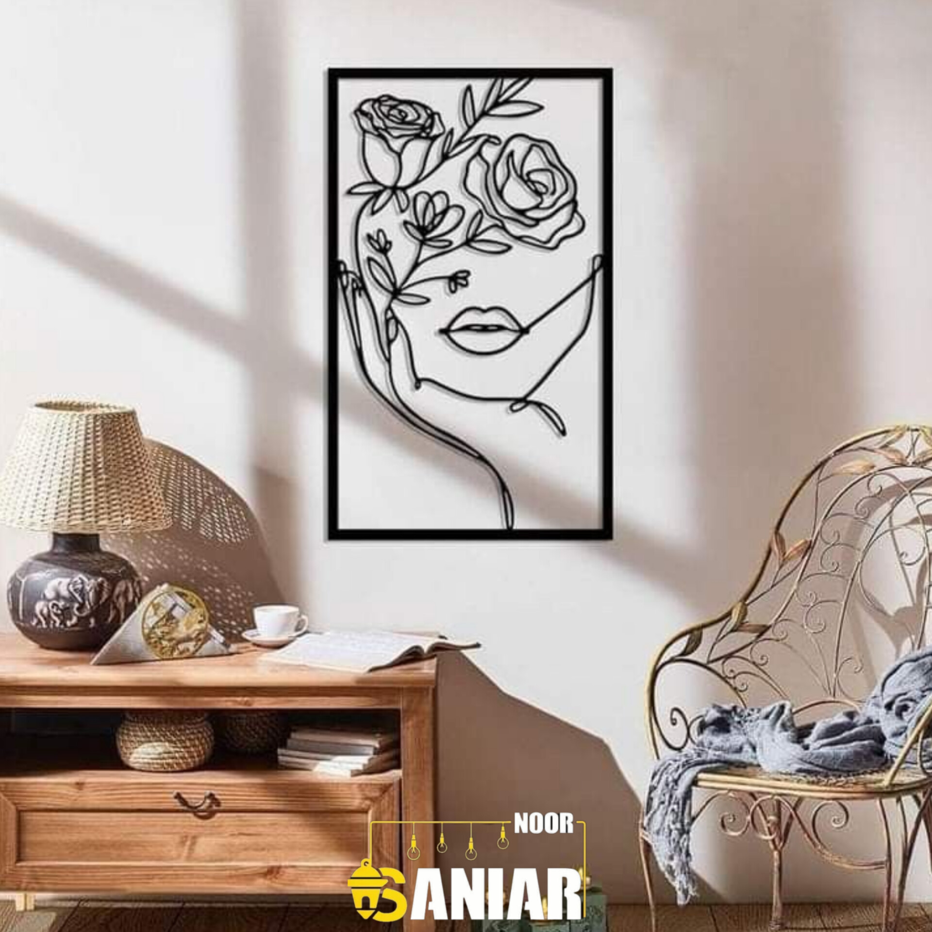 تابلو فلزی چهره لاین آرت