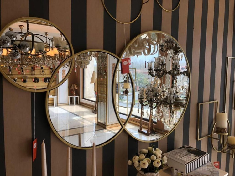 آینه کنسول مدرن |آینه دیواری گرد با طراحی مدرن