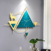 ساعت-دیواری-آتریسا-فلزی-مدرن-هندسی-فیروزهای-طلایی