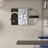 ساعت-دیواری-آرتا-مدرن-هندسی-فلزی-مشکی-طلایی-دکوراتیو