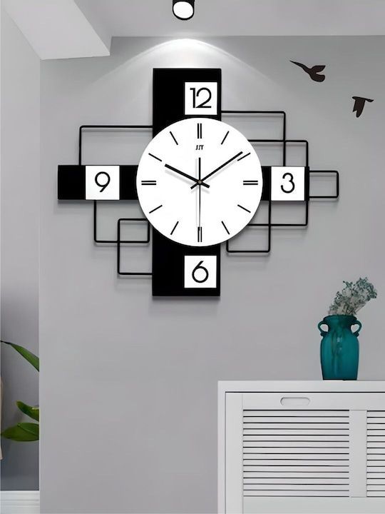 ساعت دیواری فلزی مدرن با طراحی هندسی