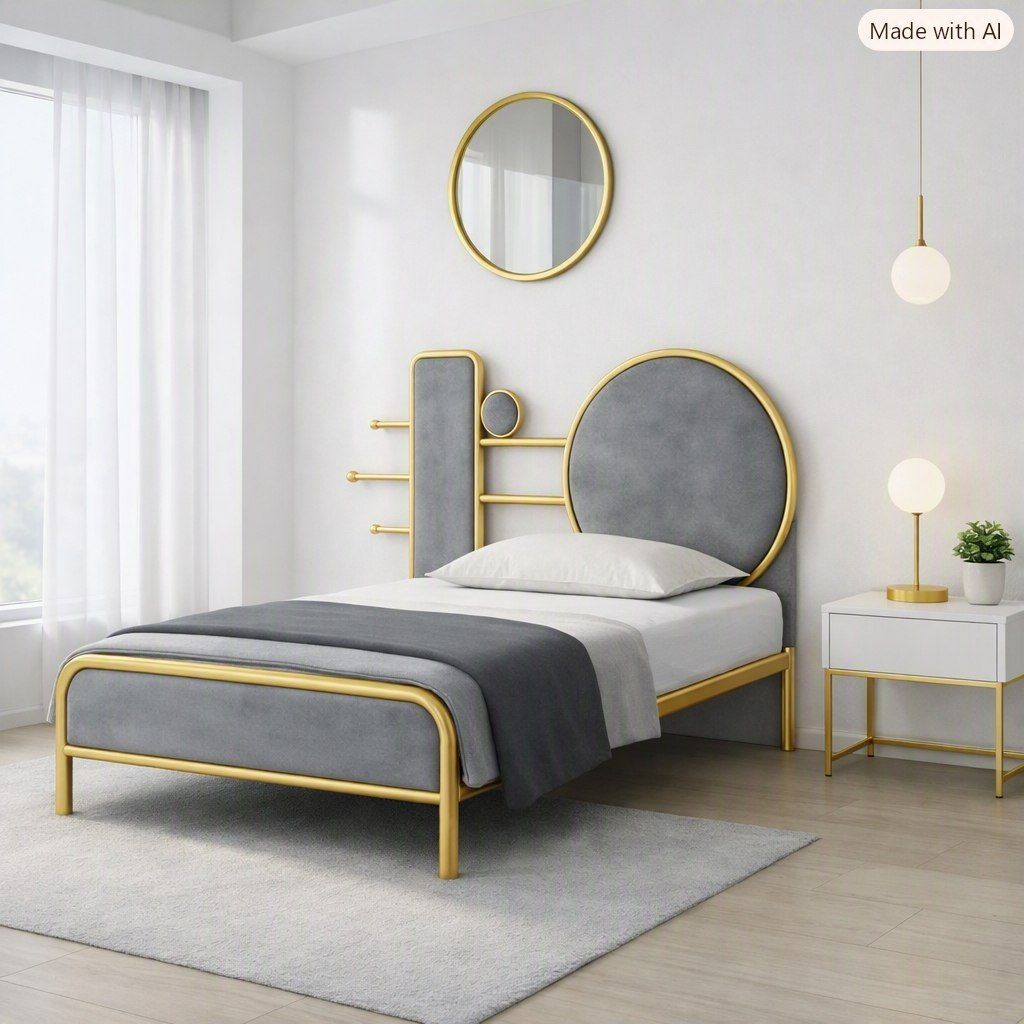 تخت یک نفره فلزی مدل دایره‌ای مدرن